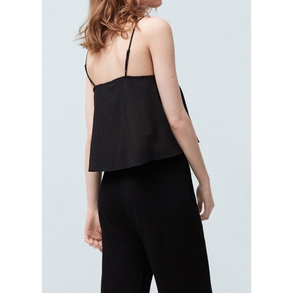 MANGO Black Flowy Loose Fit Tank | Size US 6 - Picture 2 of 6